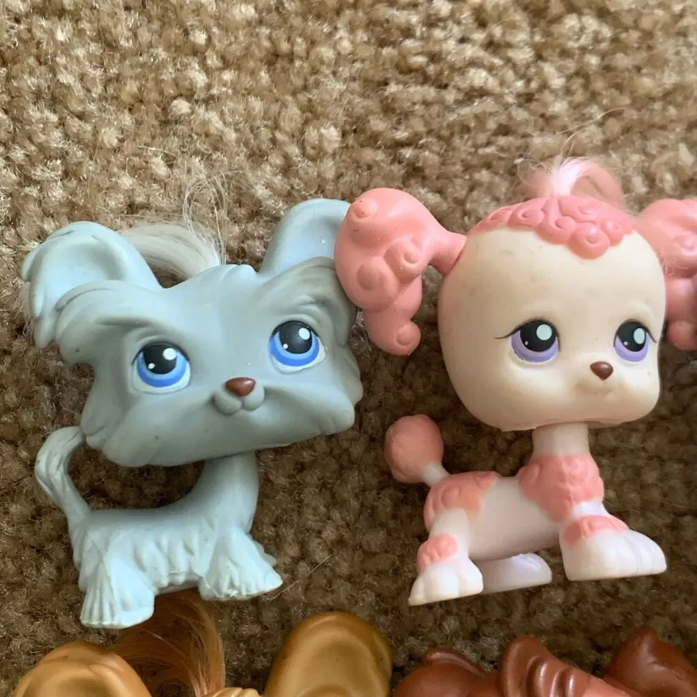 Littlest pet shop lot of 9 dogs poodle Dalmatian collie